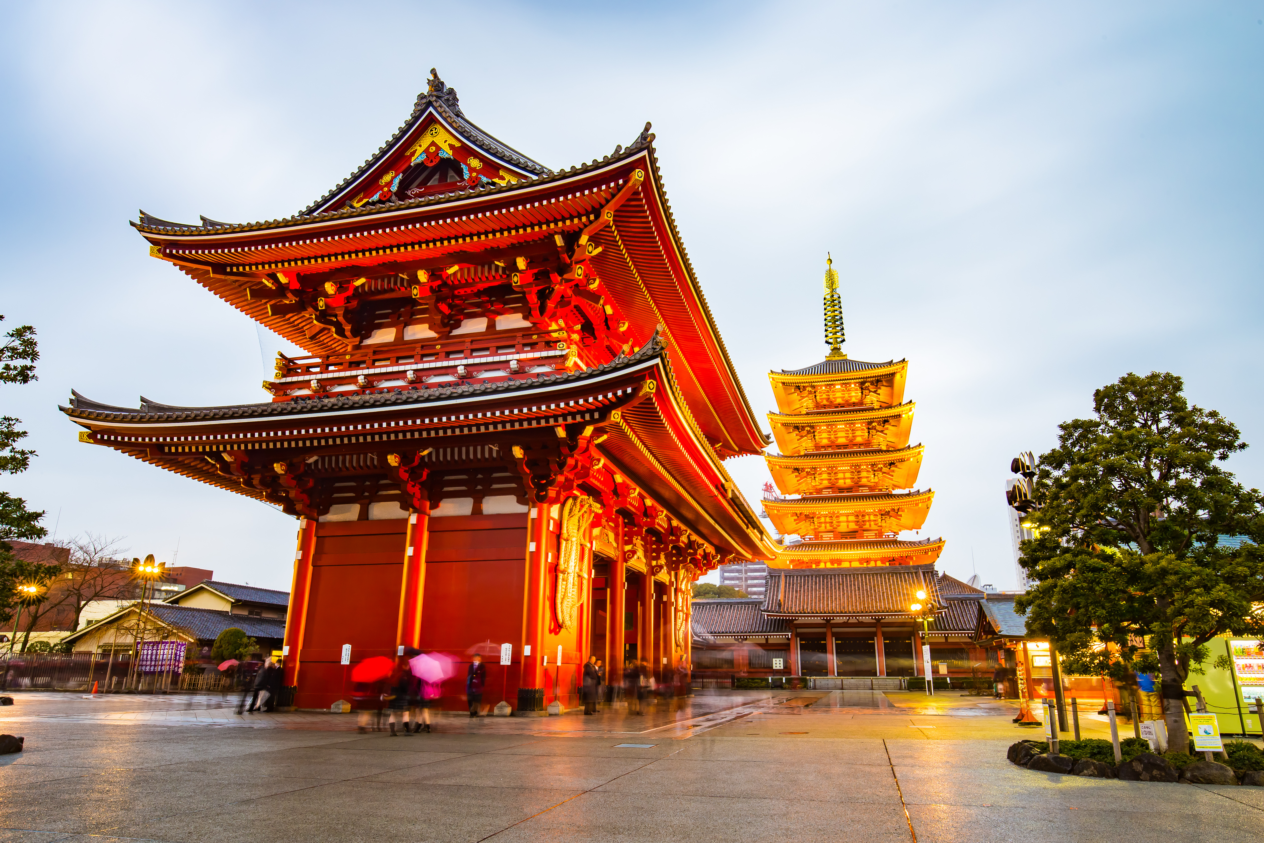 Tokyo, Japan - February 17, 2015: Senso-ji is an ancient Buddhist temple located in Asakusa, Tokyo, Japan. It is Tokyo's oldest temple, and one of its most significant. Formerly associated with the Tendai sect of Buddhism, it became independent after World War II.